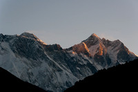 Sunrise on Everest and Lhotse