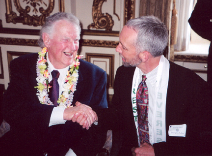 Sir Edmund Hillary, AHF 50th celebration in SF, 6/03